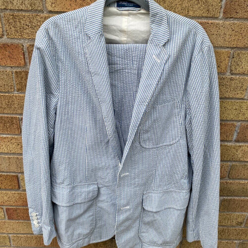 Polo Ralph Lauren Polo Soft Modern Fit Seersucker Jacket Polo Ralph Lauren St Size 44R - 5 Thumbnail