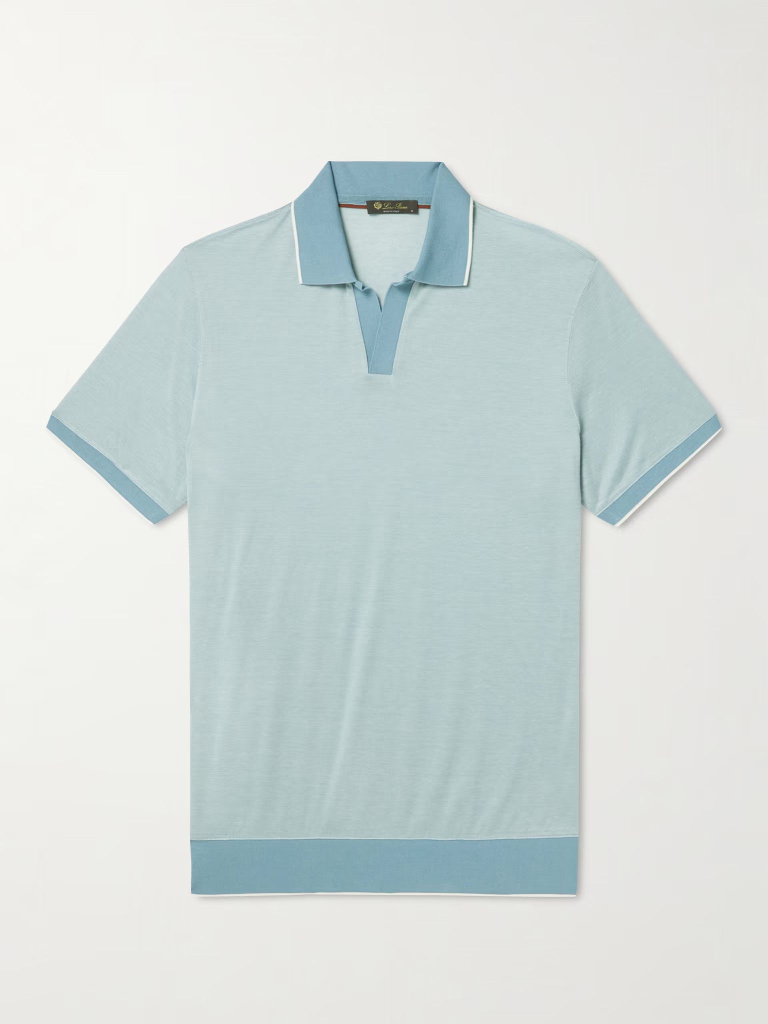 Loro Piana o1srvl11e0924 Oxford Polo Shirt in Light Blue Size US M / EU 48-50 / 2 - 1 Thumbnail