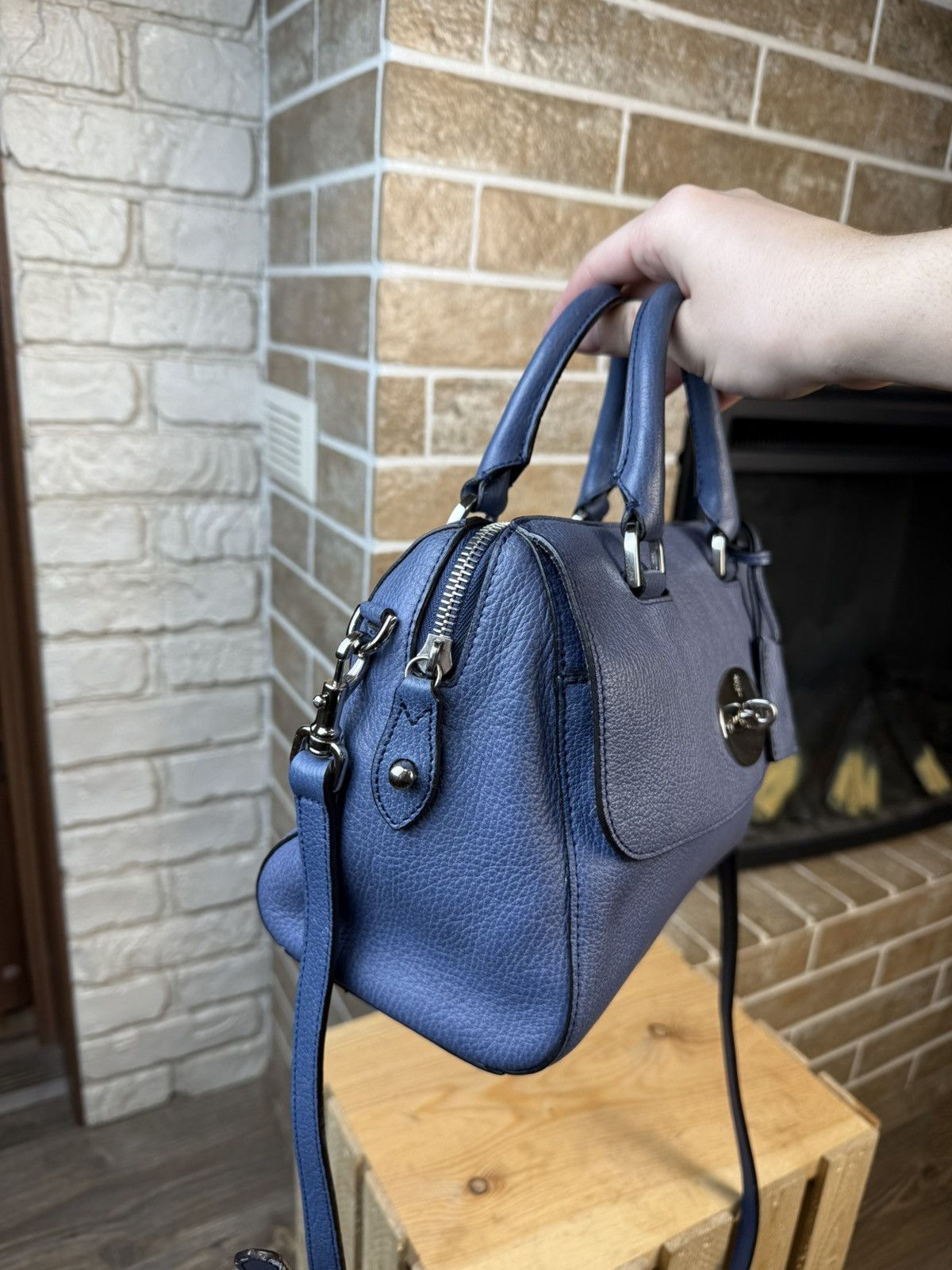 Mulberry Mulberry Leather Blue Del Rey Top Handle Bag Size ONE SIZE - 8 Thumbnail