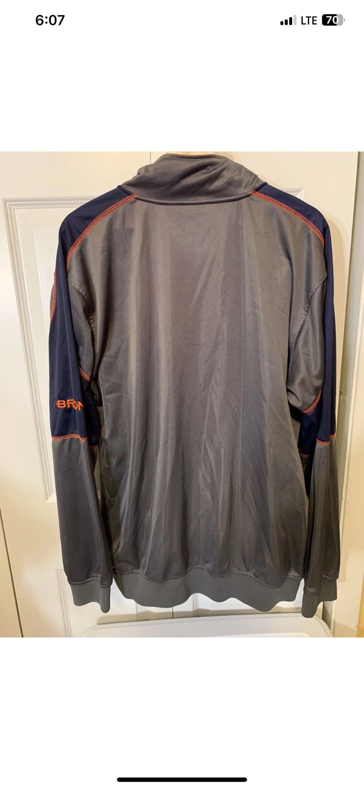 NFL Nfl Denver Broncos mens sz LT windbreaker jacket gray blue Size US L / EU 52-54 / 3 - 8 Thumbnail