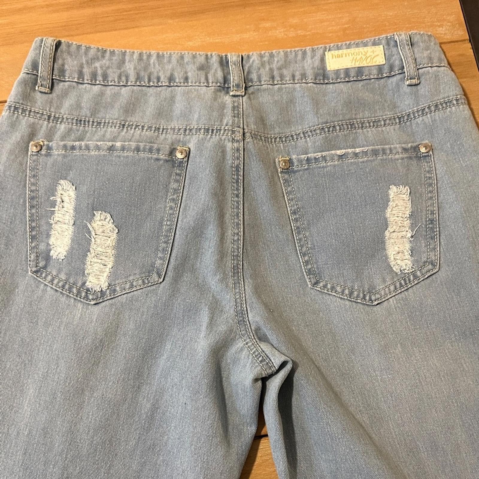 Other Harmony & Havoc 11 jeans Distressed Light Blue NWOT Size 30" / US 8 / IT 44 - 4 Thumbnail