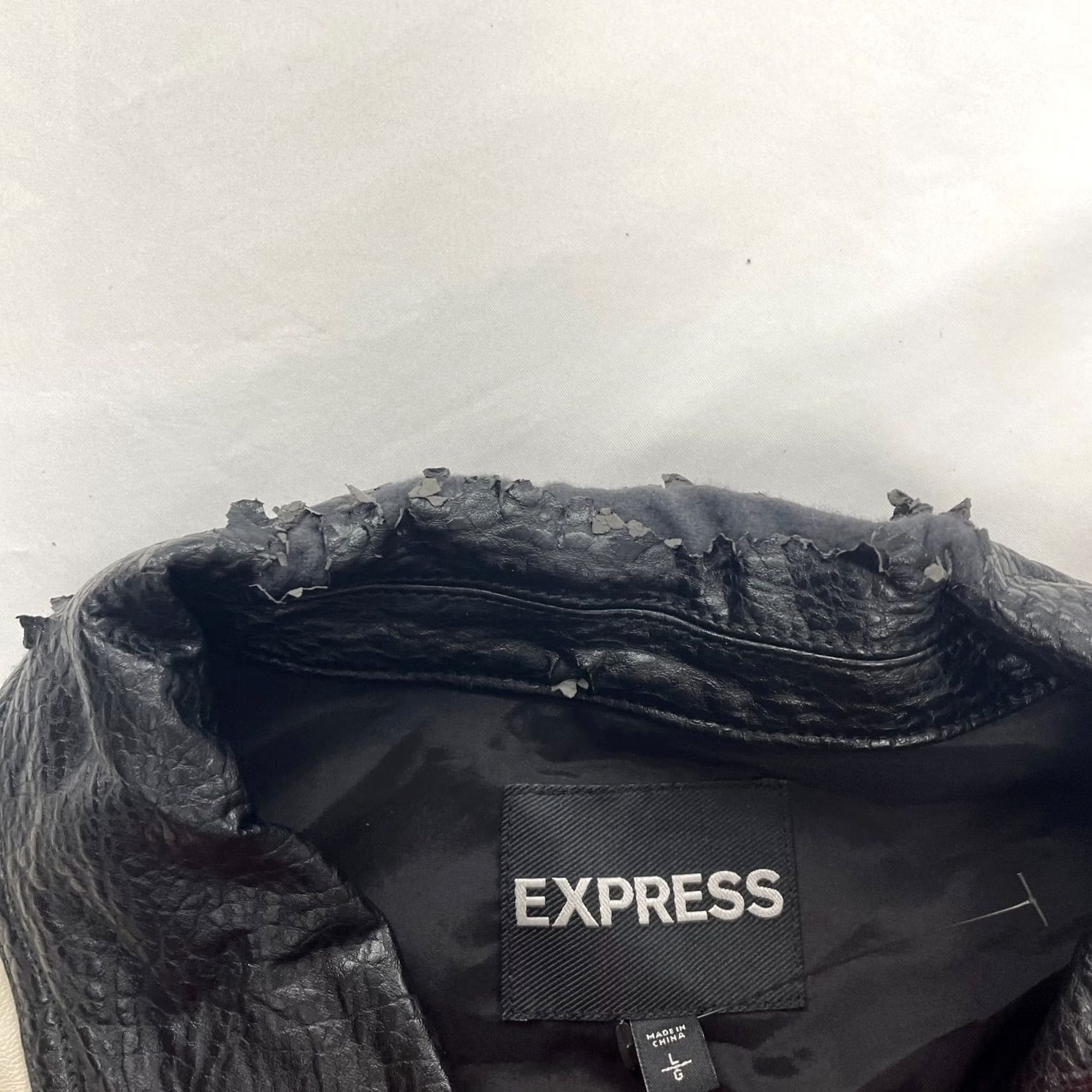 Express Express Jacket Womens Large Red Black Faux Leather Sleeves Zip Pockets Ladies Size L / US 10 / IT 46 - 3 Thumbnail