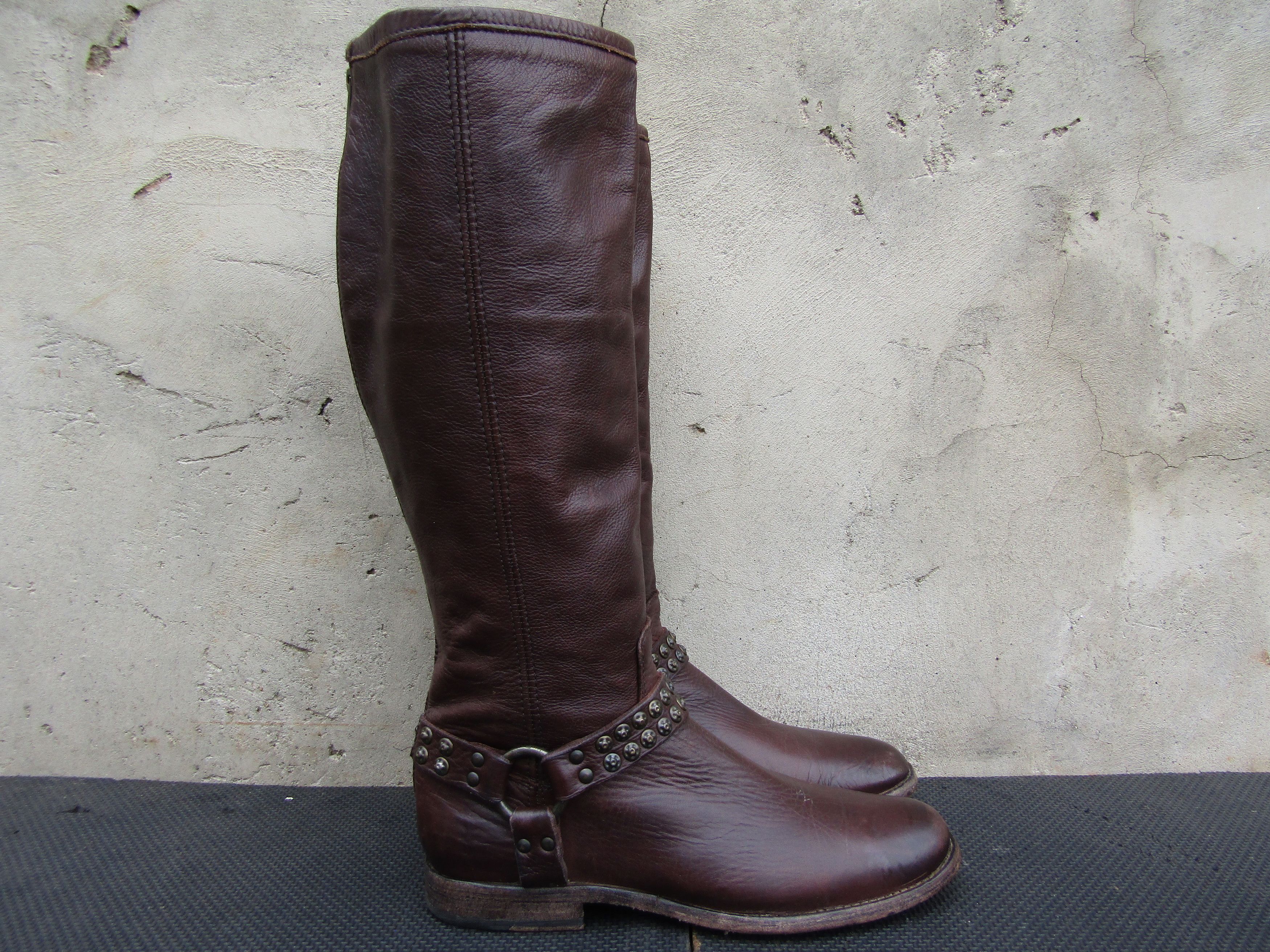Frye FRYE Phillip Studded Tall Riding Cognac Harness Zip Size US 10 / IT 40 - 9 Thumbnail