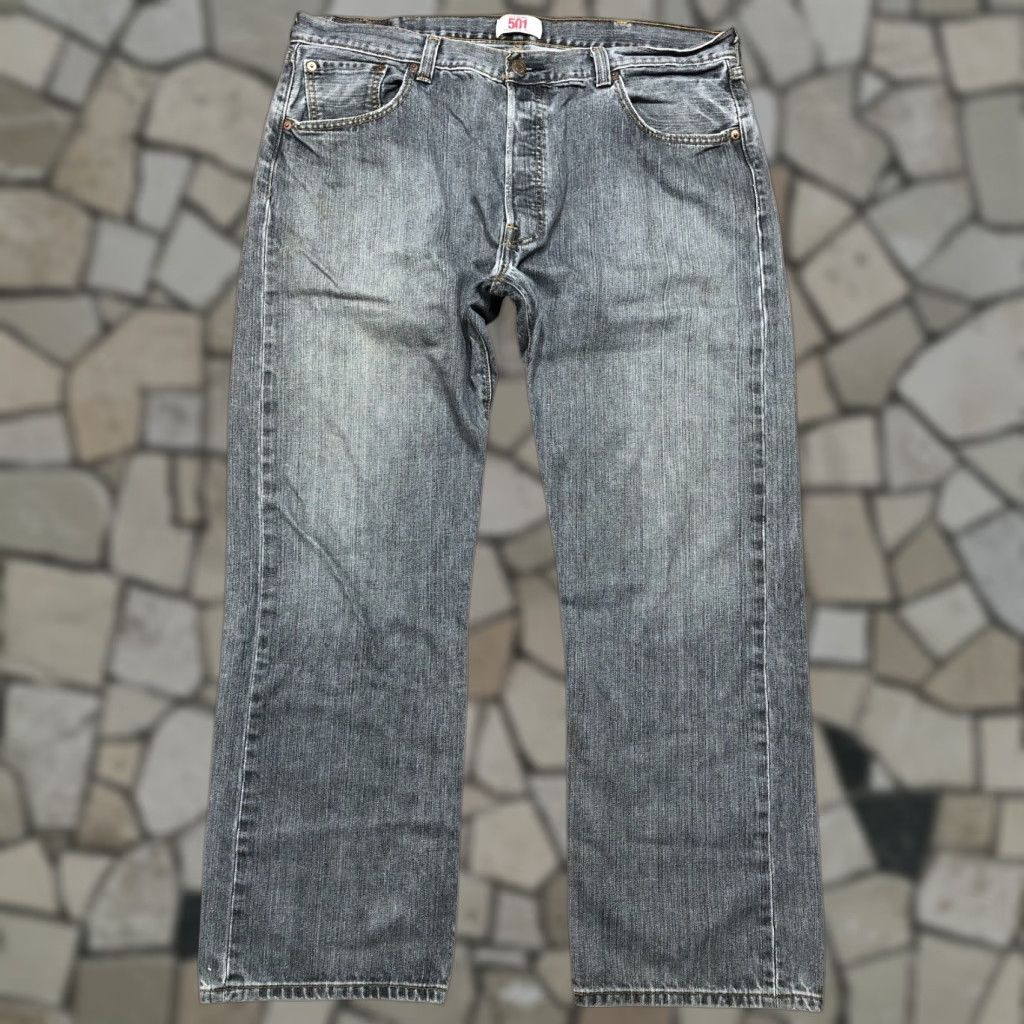 VINTAGE Levi's 501 Jeans Straight 38x29 Mens Gray Denim Button 5-Pocket Regular Cotton 90s USA 80s