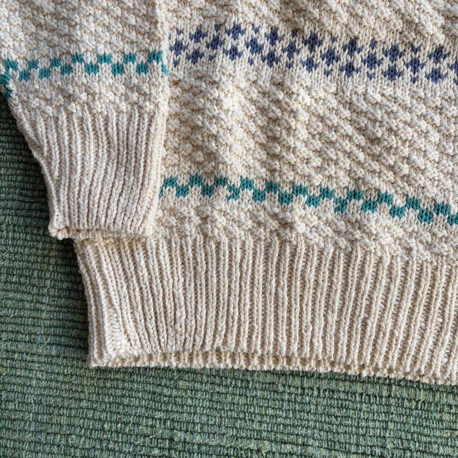 Vintage Vintage textured cotton 1990s isle of cotton knit sweater Size US M / EU 48-50 / 2 - 3 Thumbnail