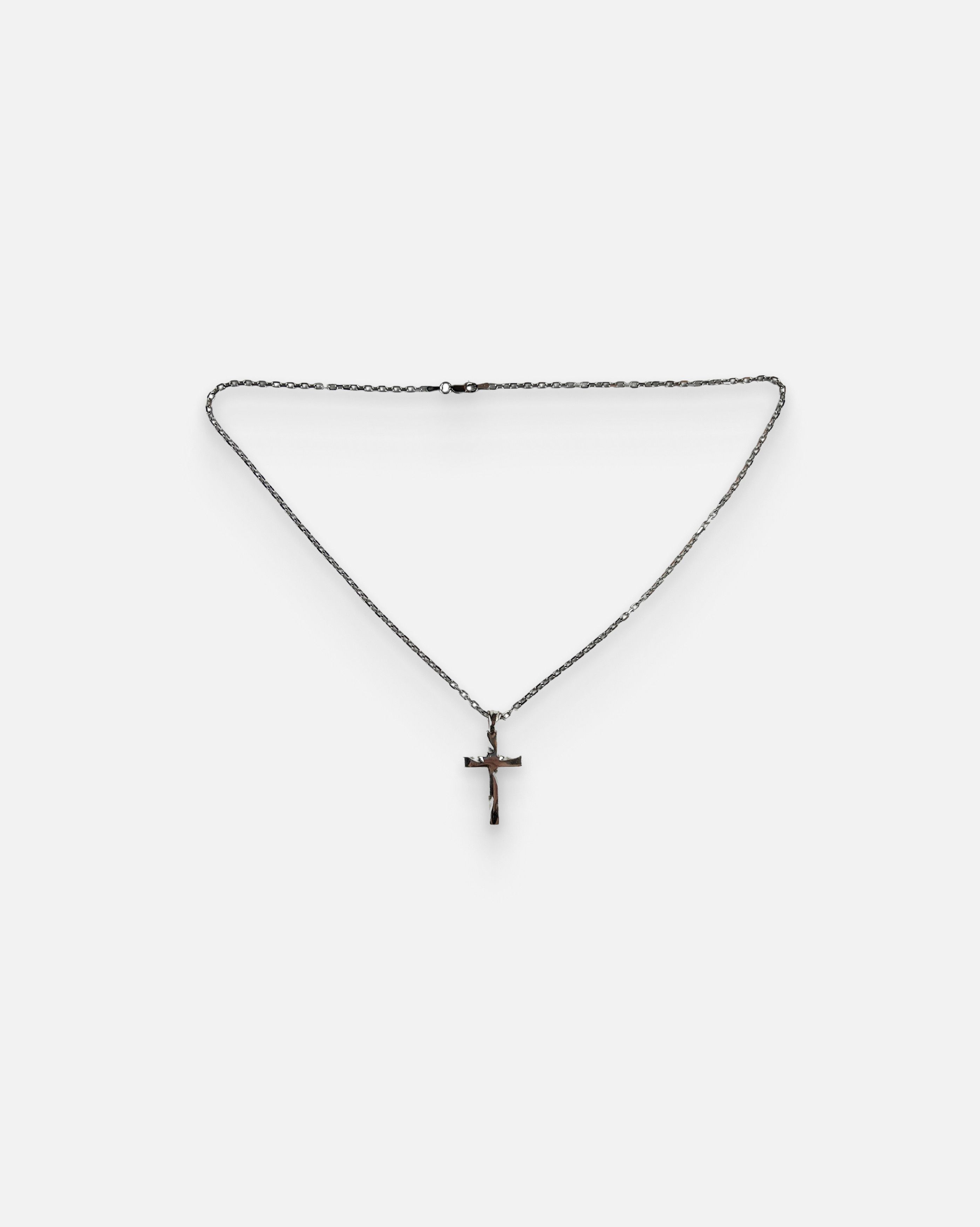 image of Emanuele Bicocchi Cross Necklace in Silver, Men's