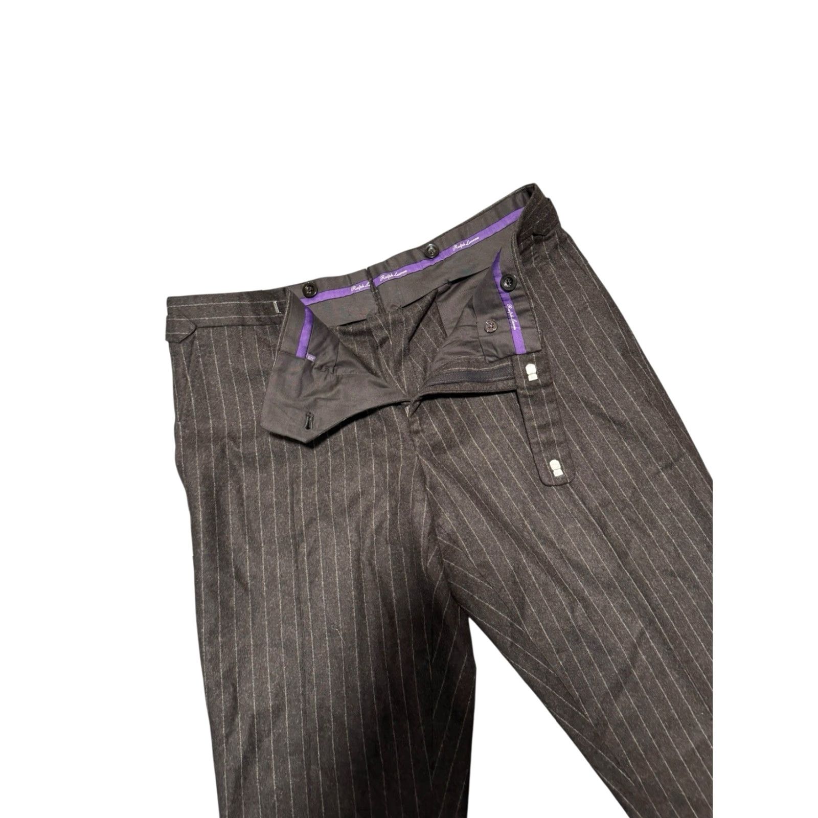 Ralph Lauren Purple Label Ralph Lauren Purple Label Flat Front Dress Pants Side Tabs Wool Men's W32s/L27 Pants Dress Size US 32 / EU 48 - 5 Thumbnail