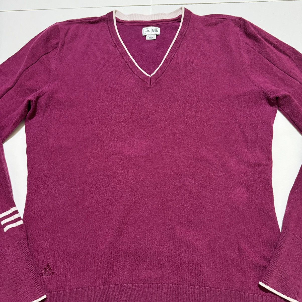 Adidas Adidas Women’s Purple Sweater Long Sleeve V Neck Cardigan Size M / US 6-8 / IT 42-44 - 2 Thumbnail