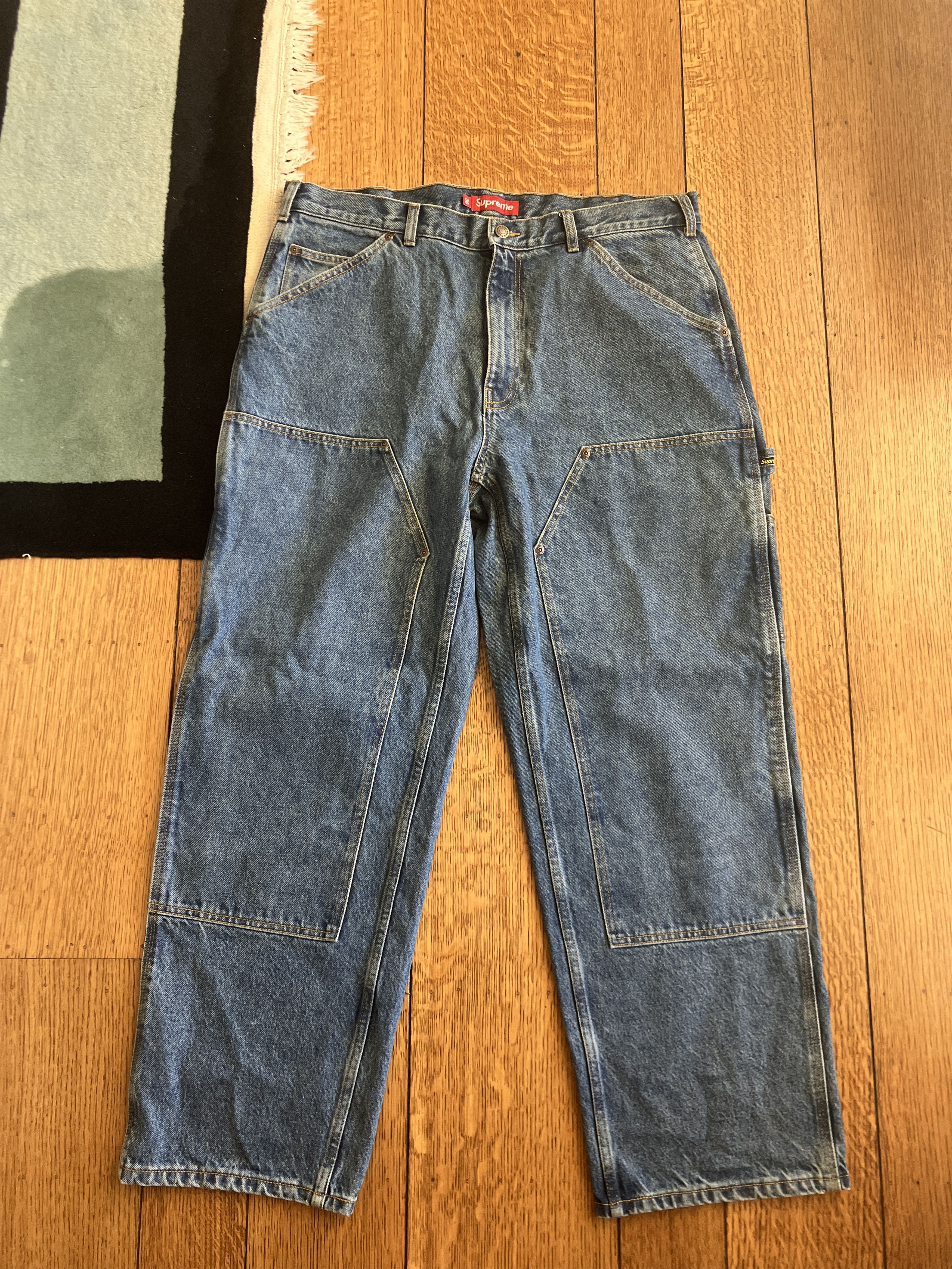 Image of Supreme Ss24 Double Knee Painter Pant in Washed Indigo, Men's (Size 36)