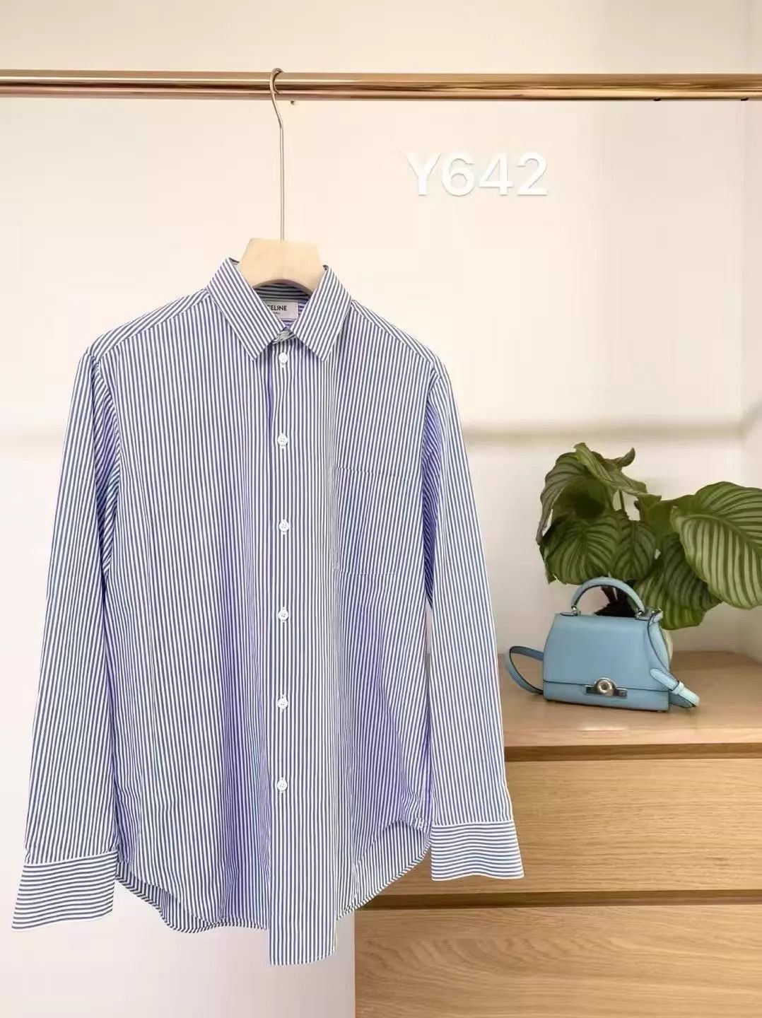 Celine Celine classic striped shirt 34 like new Y642 Size XS / US 0-2 / IT 36-38 - 2 Thumbnail