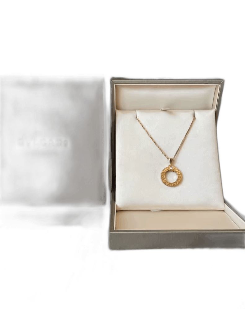 Bvlgari Bvlgari Rose Gold Diamond Pendant Necklace Size ONE SIZE - 1 Thumbnail