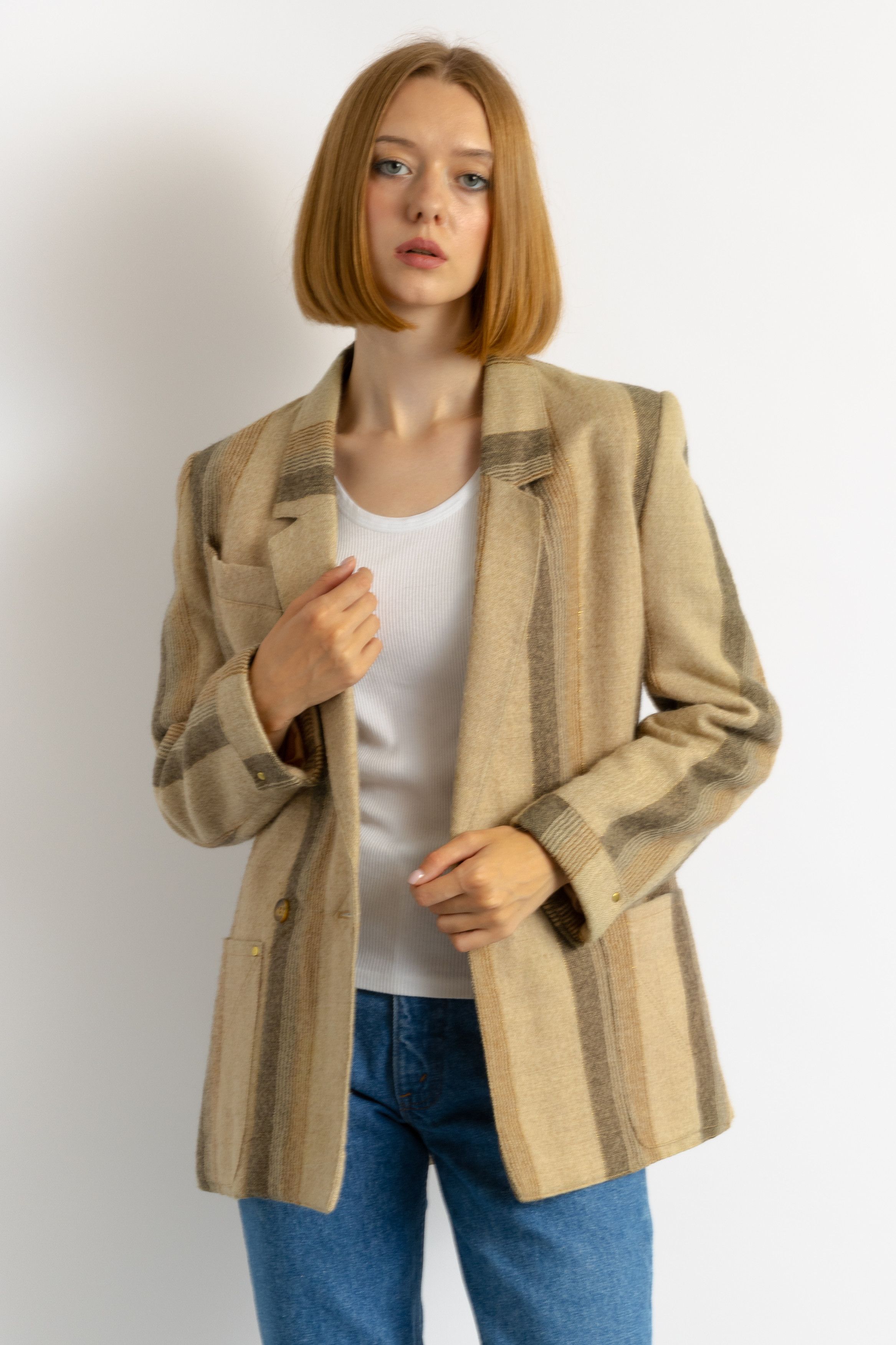 Vintage Vintage 80's Button Wool Pocket Blazer - Size Small 7750 Size S / US 4 / IT 40 - 2 Thumbnail