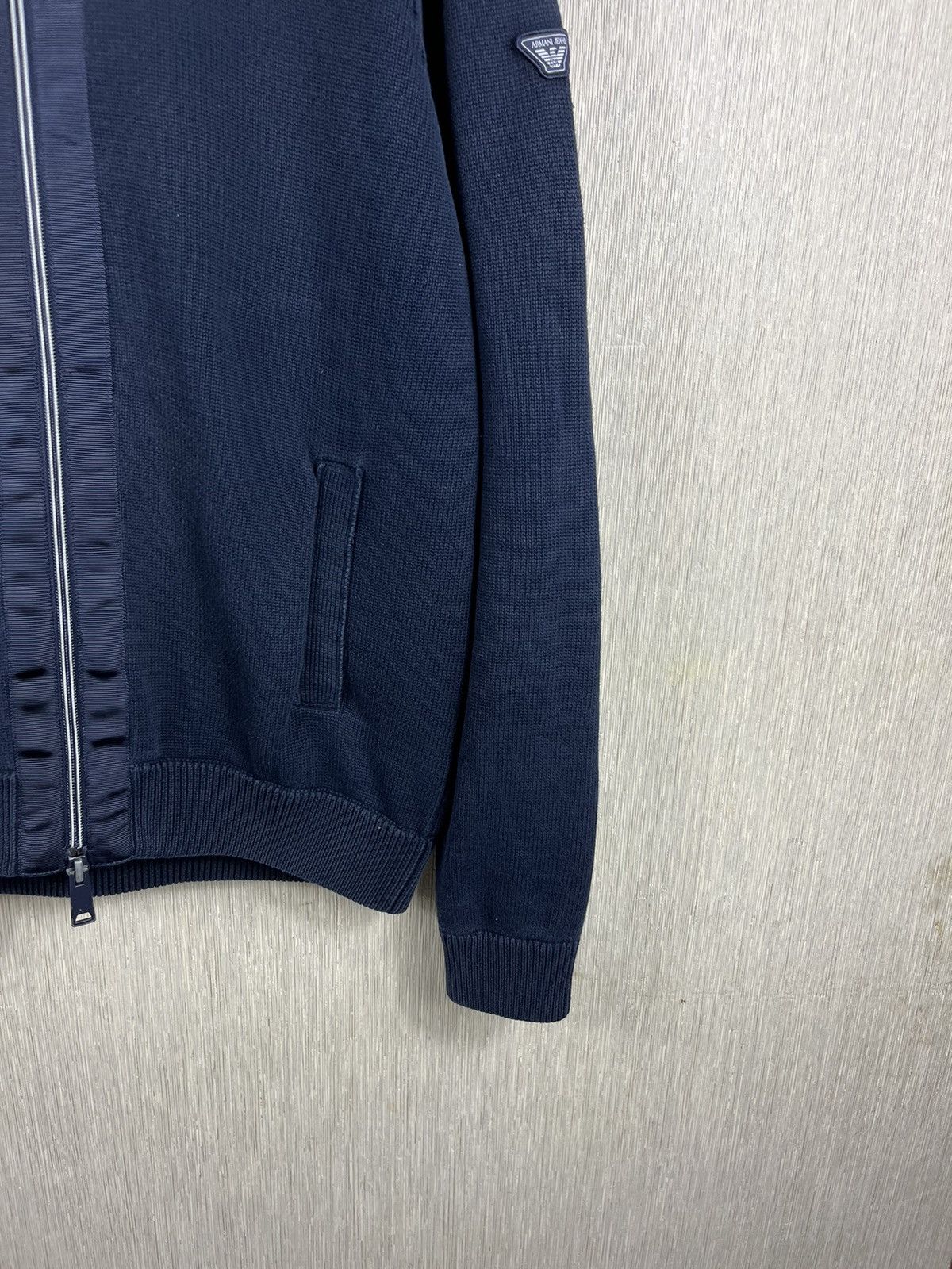 Armani × Giorgio Armani Giorgio Armani jeans knit full zip hoodie sweater cardigan Size US L / EU 52-54 / 3 - 6 Thumbnail
