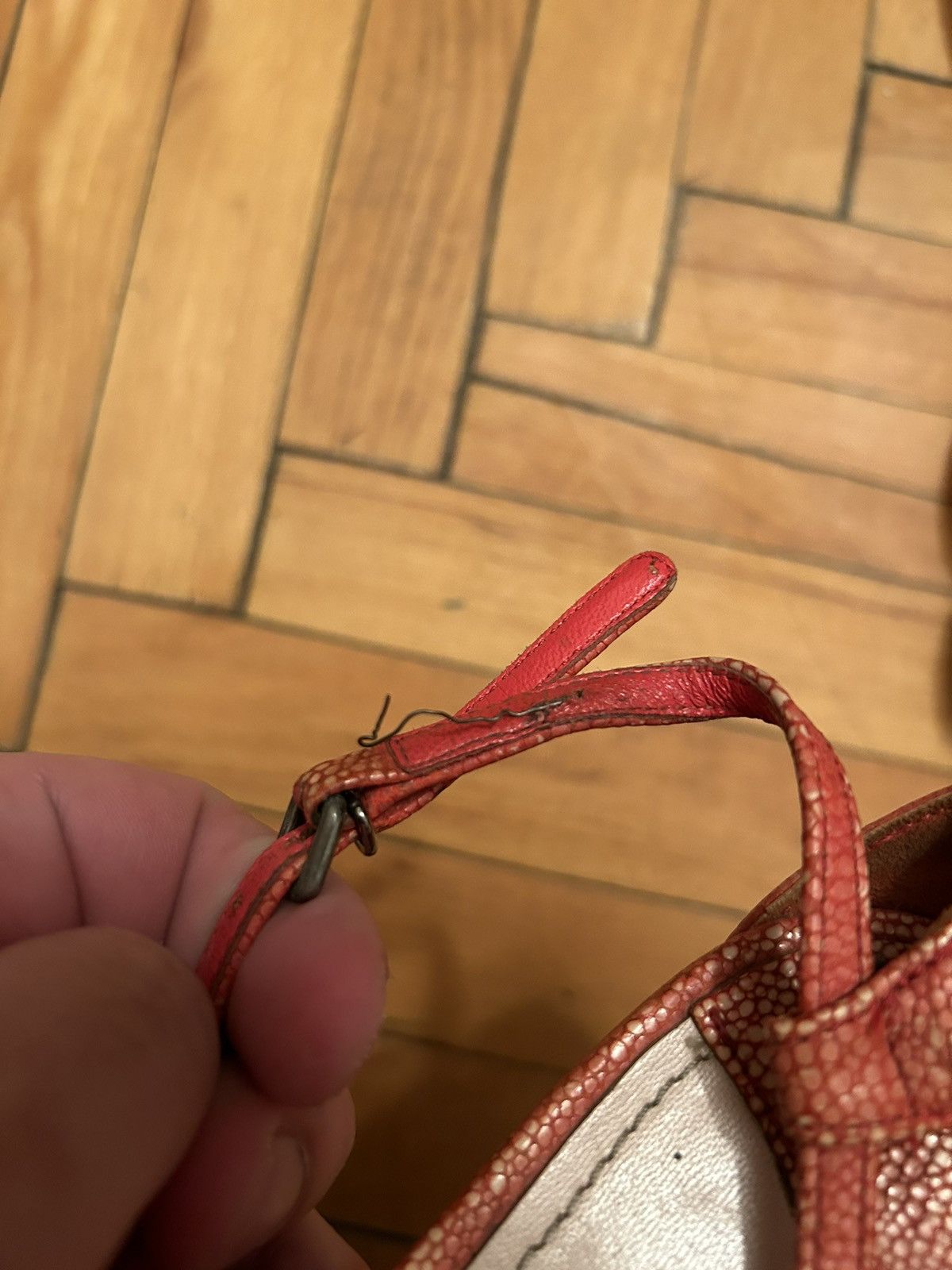 Miu Miu Miu Miu Vintage Strap Sandals With Metal Heel 38 red leather Size US 8 / IT 38 - 8 Thumbnail