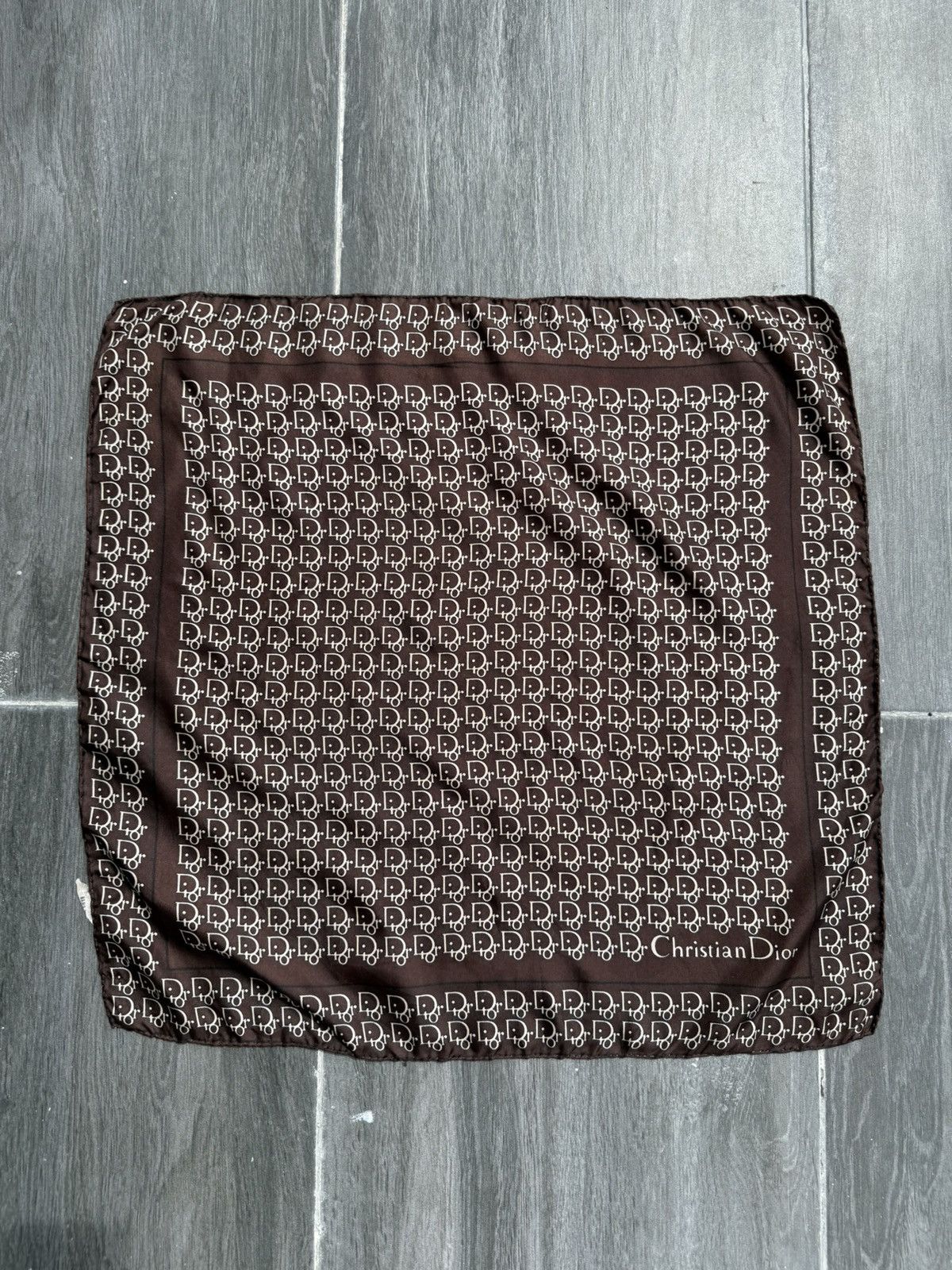 Dior Christian Dior Fullprint Logo Silk Bandana / Handkerchief Size ONE SIZE - 7 Thumbnail