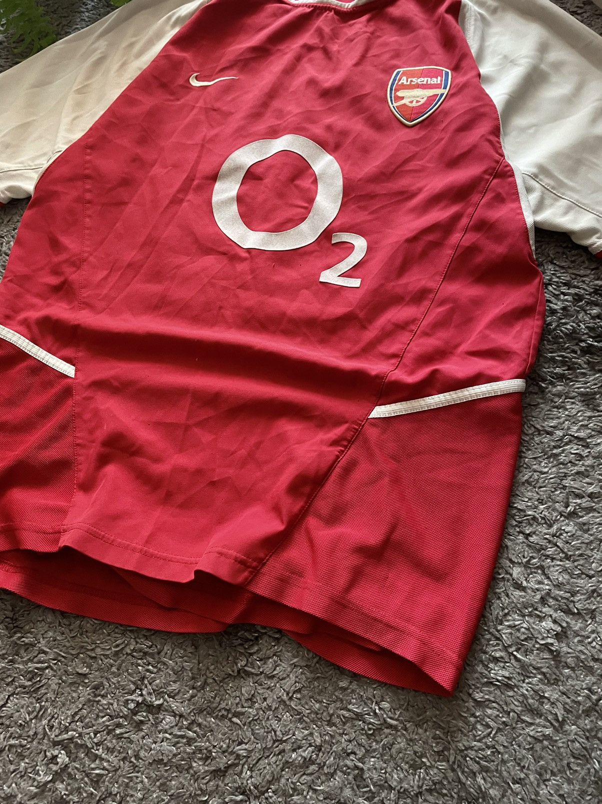 Nike × Vintage 90s Nike Jersey Vintage Streetwear O2 Arsenal Swoosh Rare Size US L / EU 52-54 / 3 - 5 Thumbnail