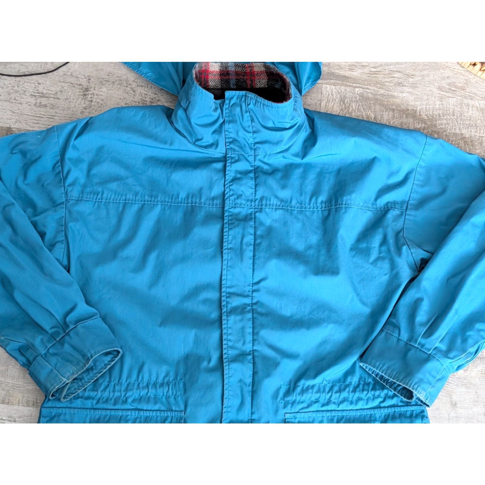 Vintage Vtg Woolrich Jacket Womens Sz M Wool Lined Coat Chore Wind Rain USA Made Teal Size M / US 6-8 / IT 42-44 - 3 Thumbnail