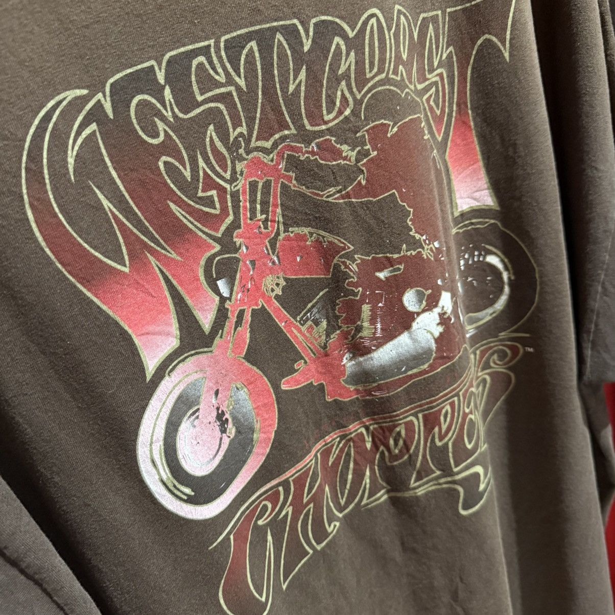West Coast Choppers 🔥🔥 Vintage 90s Sun Faded West Coast Choppers Tee Size US XXL / EU 58 / 5 - 2 Thumbnail