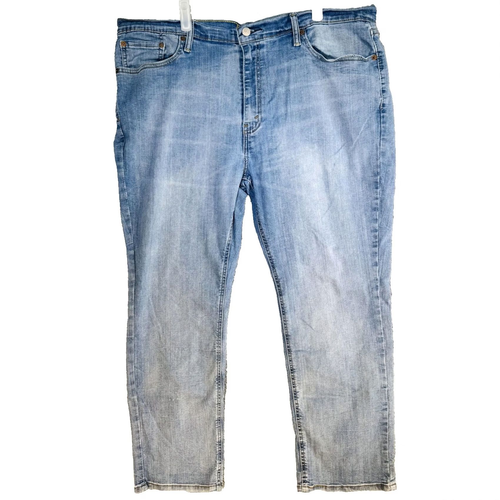 Levi's Levis 541 Jeans Mens 44x30 Blue Light Wash Tapered Athletic Denim Zip Fly Narrow Fit Logo Pockets Size US 44 / EU 60 - 5 Thumbnail