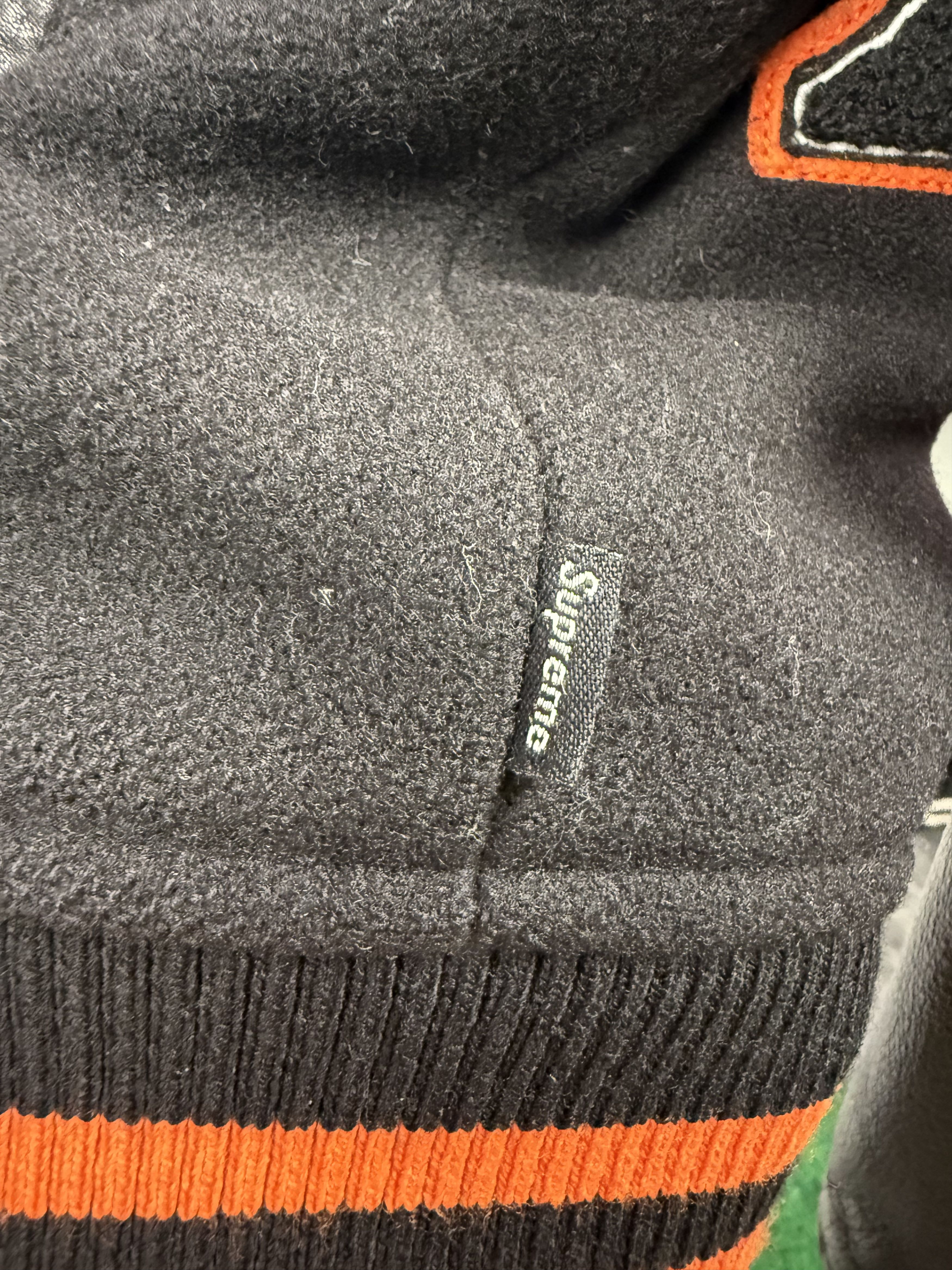 Supreme Supreme Team Varsity Jacket - Black/Orange - M Size US M / EU 48-50 / 2 - 7 Thumbnail