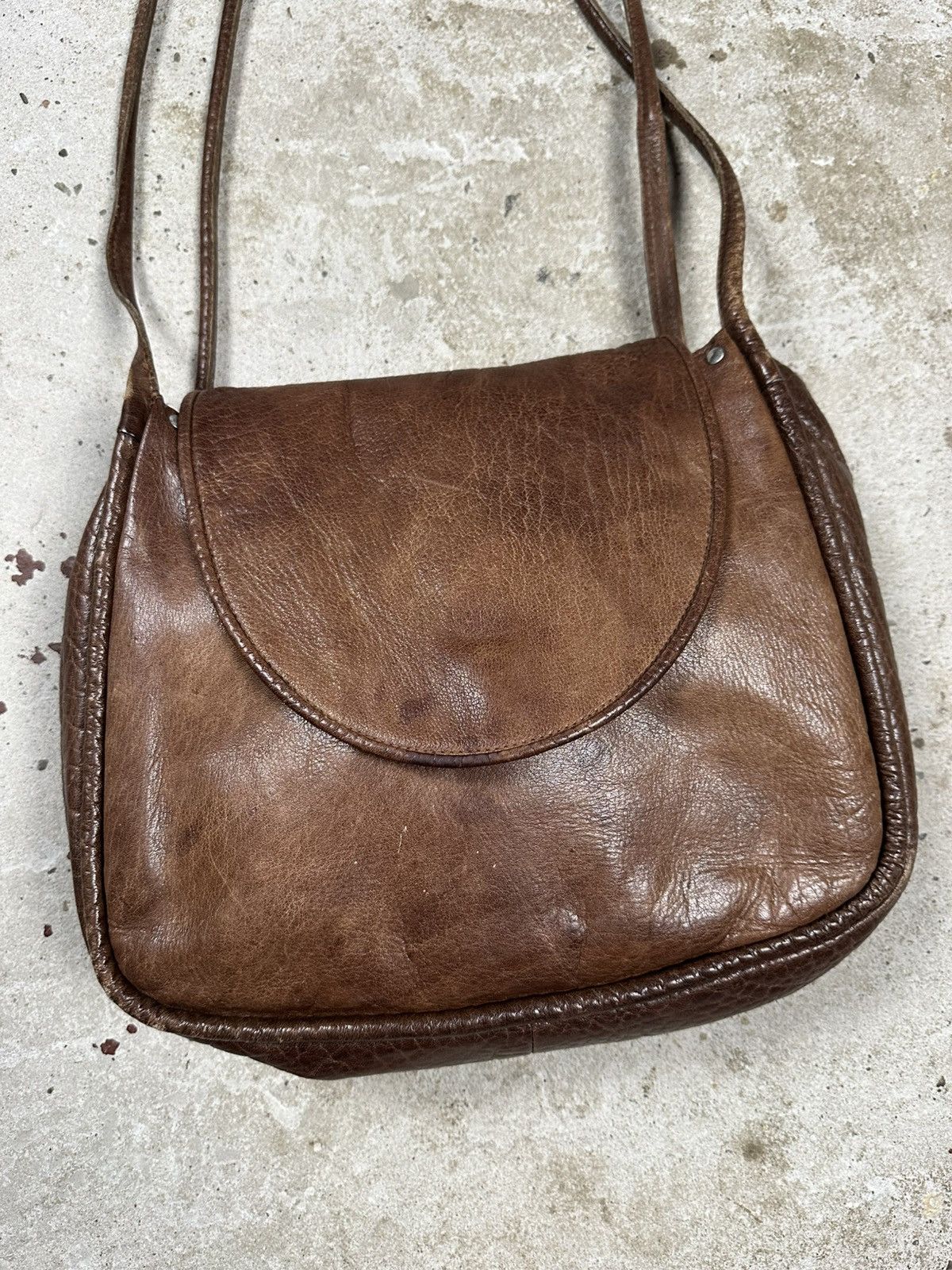 Japanese Brand Vintage 90s Brown Genuine Leather Hand Tote Bag rare utility Size ONE SIZE - 4 Thumbnail