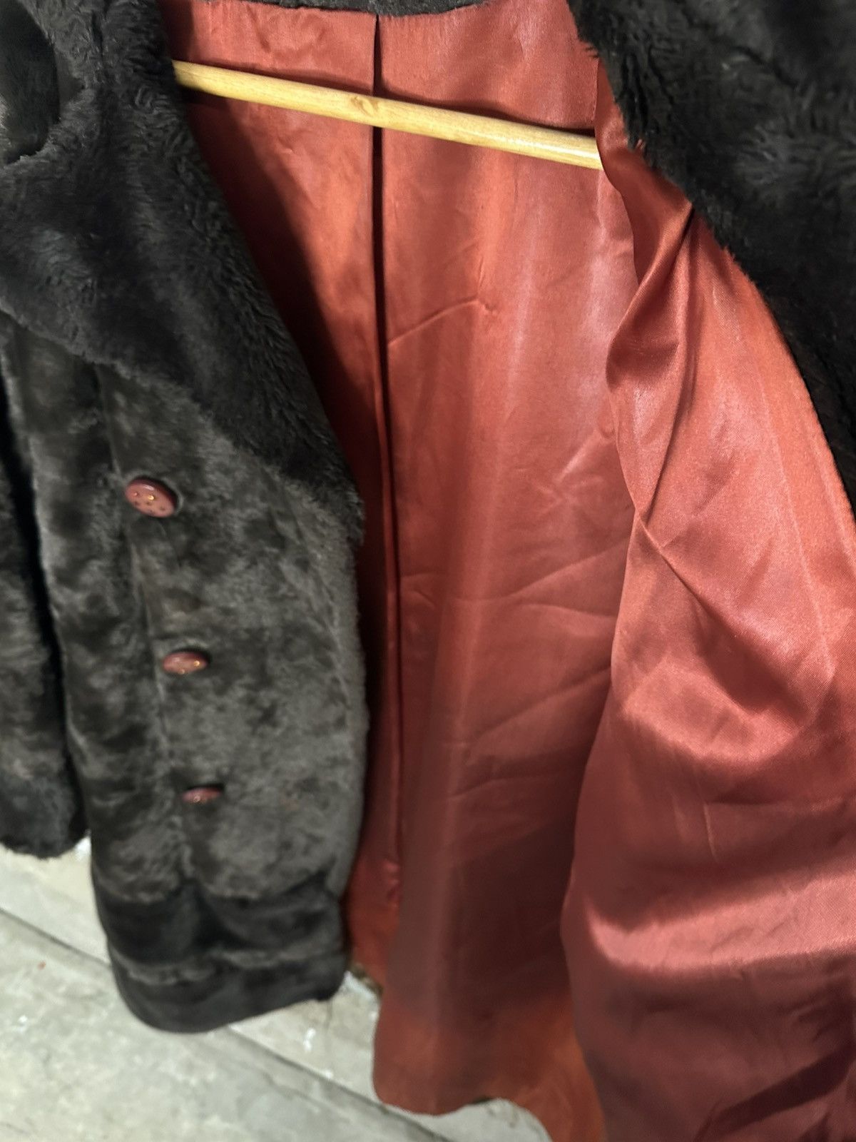 Vintage 1960’s Faux Fur Coat Jacket ILGWU Union Size XL / US 12-14 / IT 48-50 - 4 Thumbnail
