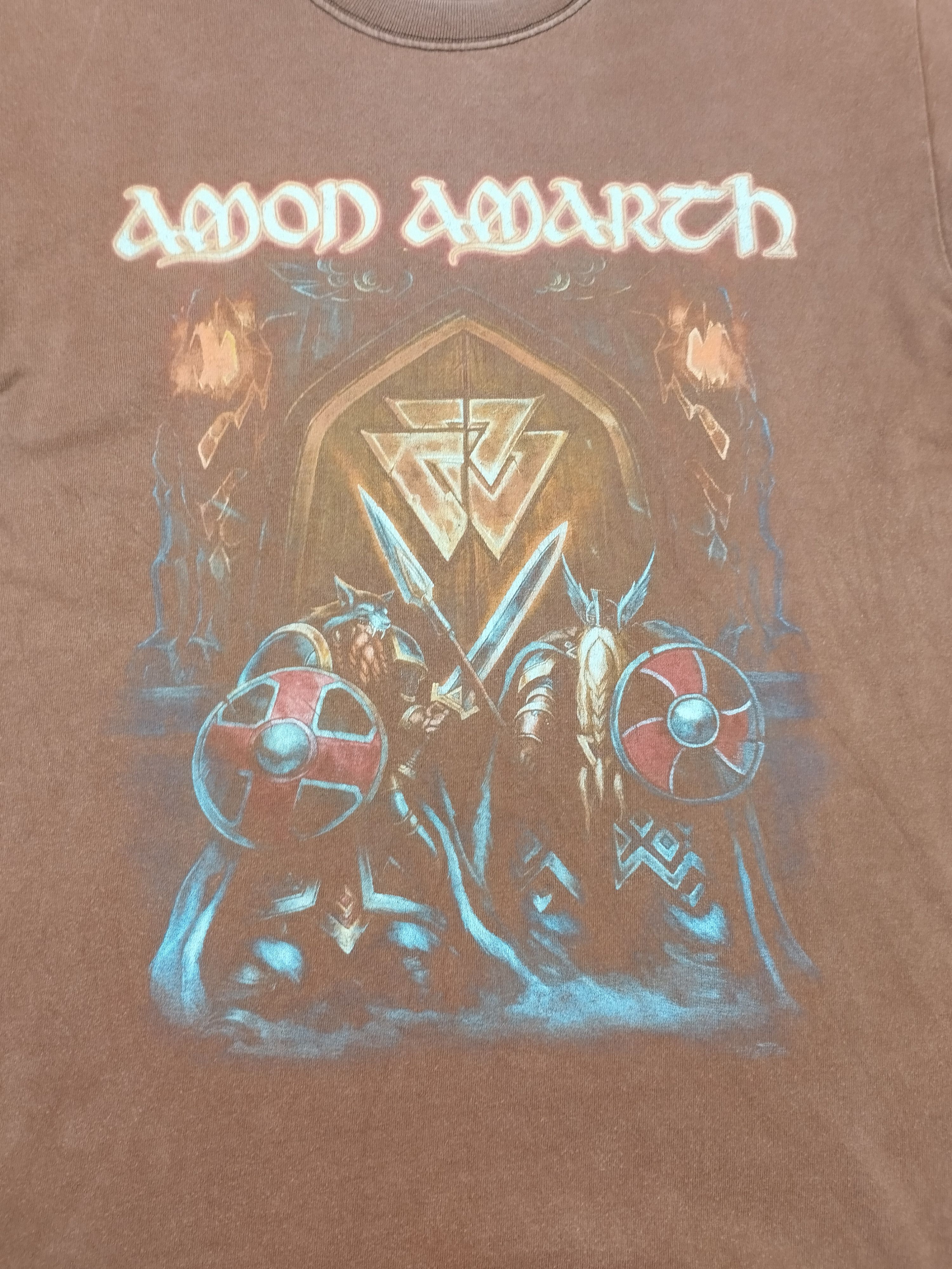 Band Tees × Vintage Amon Amarth Guardians Of Asgard washed brown t-shirt Size US M / EU 48-50 / 2 - 4 Thumbnail