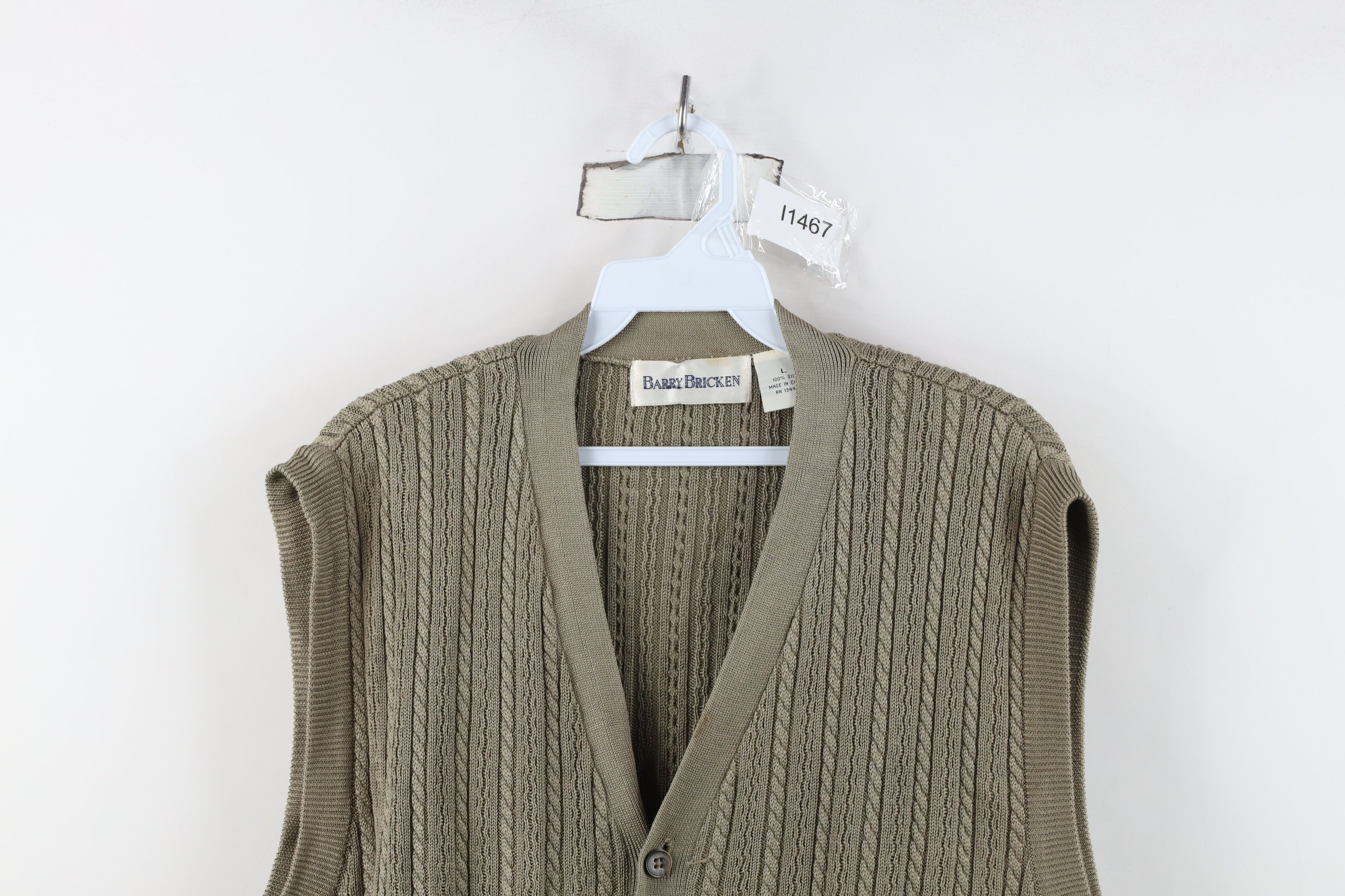 Vintage Vintage 90s Streetwear Cable Knit Cardigan Sweater Vest Size US L / EU 52-54 / 3 - 2 Thumbnail