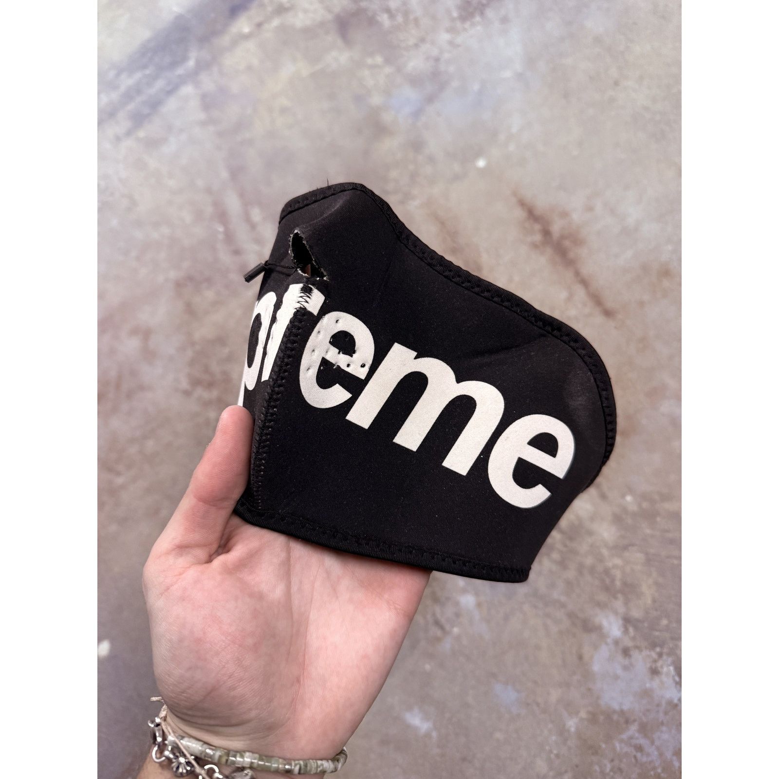 Supreme Supreme Black White Face Mask OS Used Size ONE SIZE - 3 Thumbnail