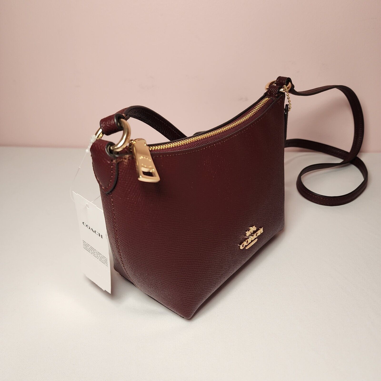 Coach NWT Coach CW390 Zip Top Shoulder Bag Leather Merlot Size ONE SIZE - 4 Thumbnail