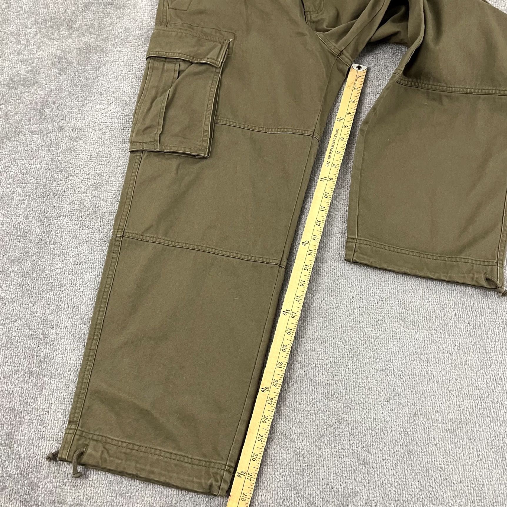 Old Navy OLD NAVY Pants Mens 32x28 Brown Canvas Cargo Military Wide Leg Paratrooper Retro Size US 32 / EU 48 - 6 Thumbnail