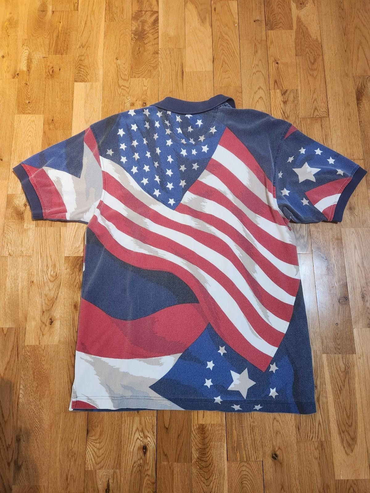 Designer Cotton Traders Size American Flag Cotton Polo Shirt Mens L Size US L / EU 52-54 / 3 - 4 Thumbnail