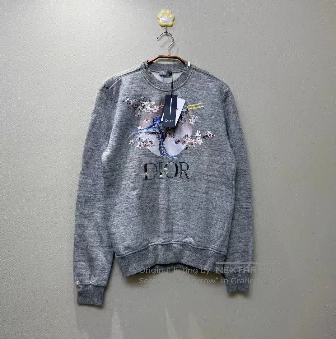 Dior dior gray dinosaur cherry blossom sweatshirt. Size S / US 4 / IT 40 - 1 Thumbnail