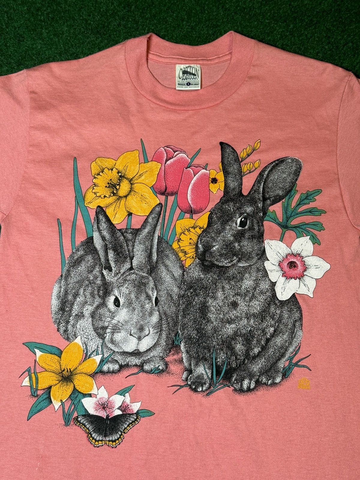 Vintage Vtg 90s Cotton Grove Bunny Rabbits Easter Spring T Shirt Size S / US 4 / IT 40 - 2 Thumbnail