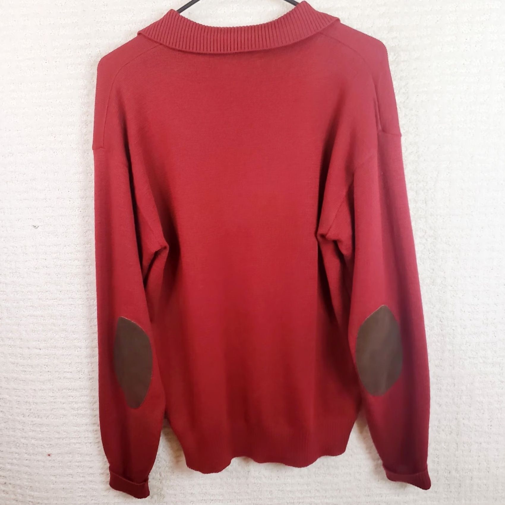 Jim Thompson Norm Thompson Merino Wool Sweater Men S Red Collared Elbow Pads Pullover Knit Solid Long Sleeve Buttoned Casual Workwear Vintage: No Size US S / EU 44-46 / 1 - 4 Thumbnail