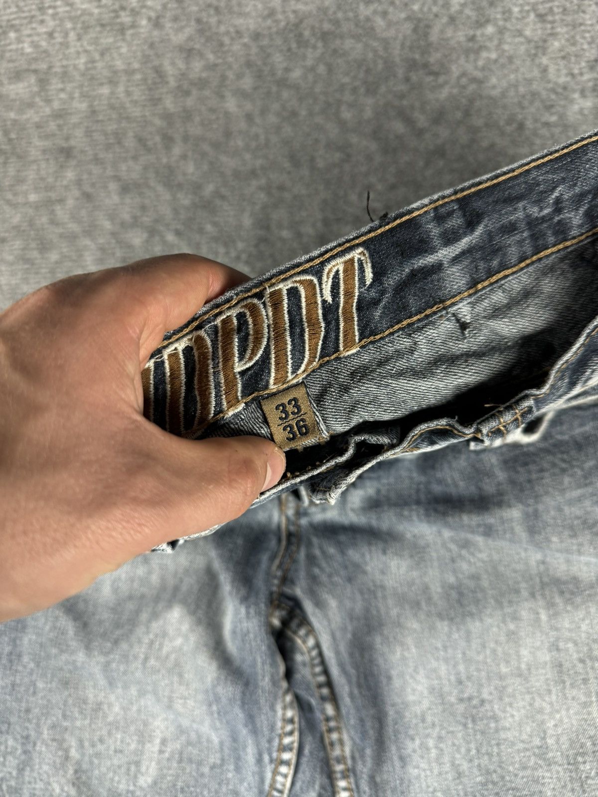Japanese Brand Vintage distressed denim emroidered swag pants y2k denim Size US 34 / EU 50 - 12 Thumbnail
