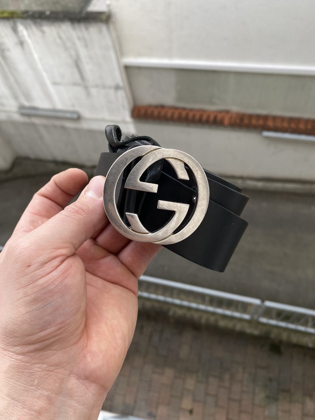 Gucci Leather belt Gucci Black men’s Size ONE SIZE - 4 Thumbnail