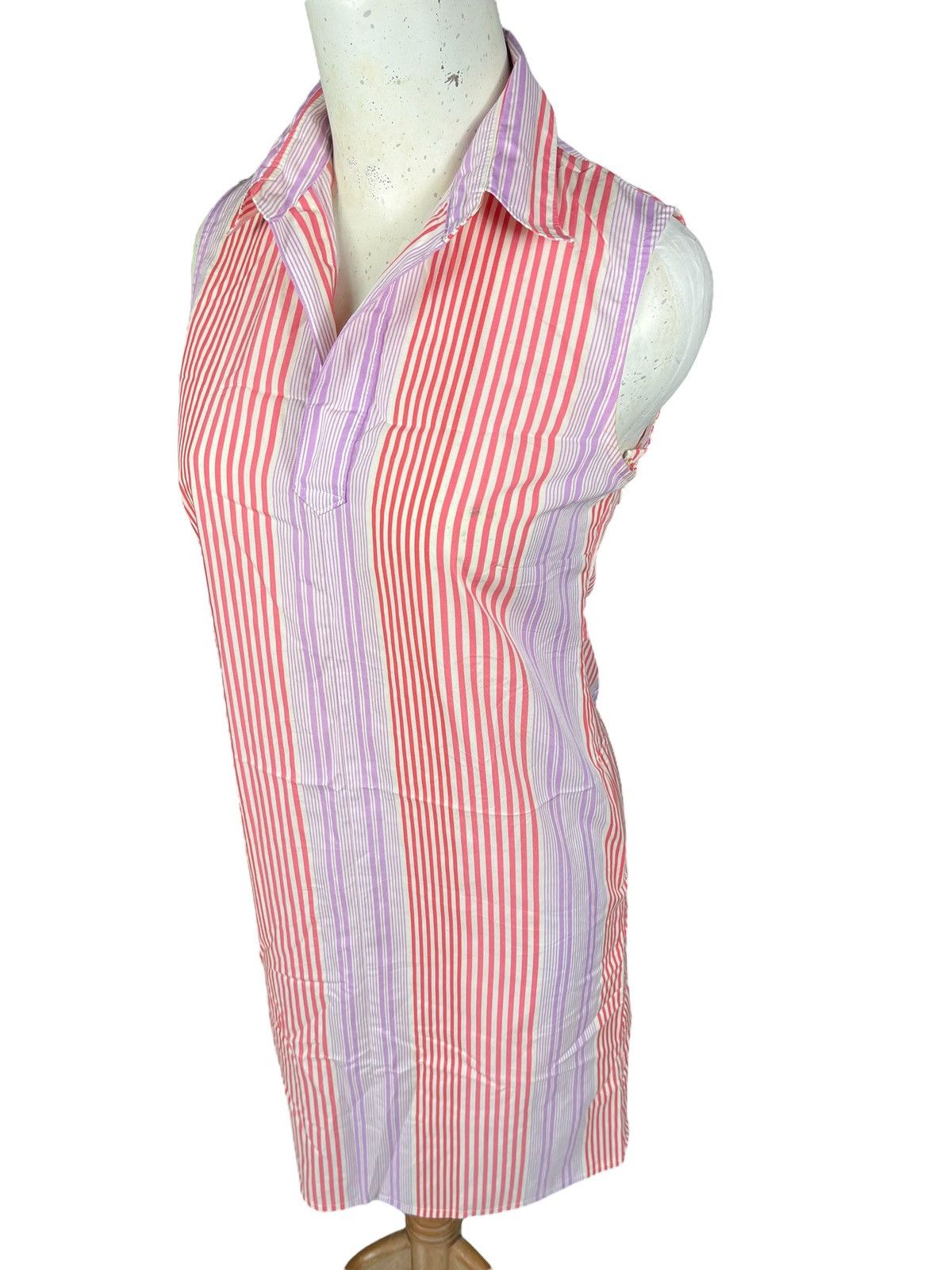Designer × Japanese Brand Ined Collared Striped Dress Yohji Yamamoto Size XS / US 0-2 / IT 36-38 - 2 Thumbnail