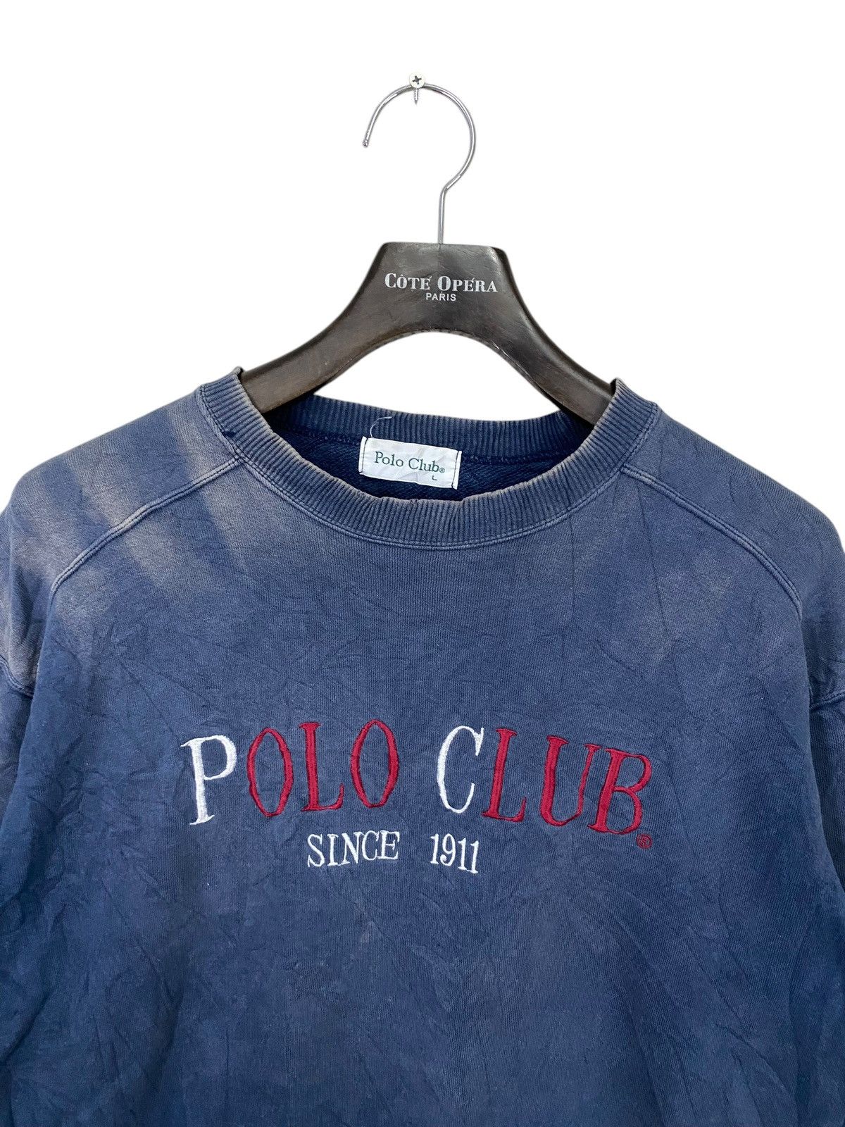 Beverly Hills Polo Club × Polo Ralph Lauren × Vintage Vintage polo club spell out sun faded distressed sweatshirr Size US L / EU 52-54 / 3 - 4 Thumbnail