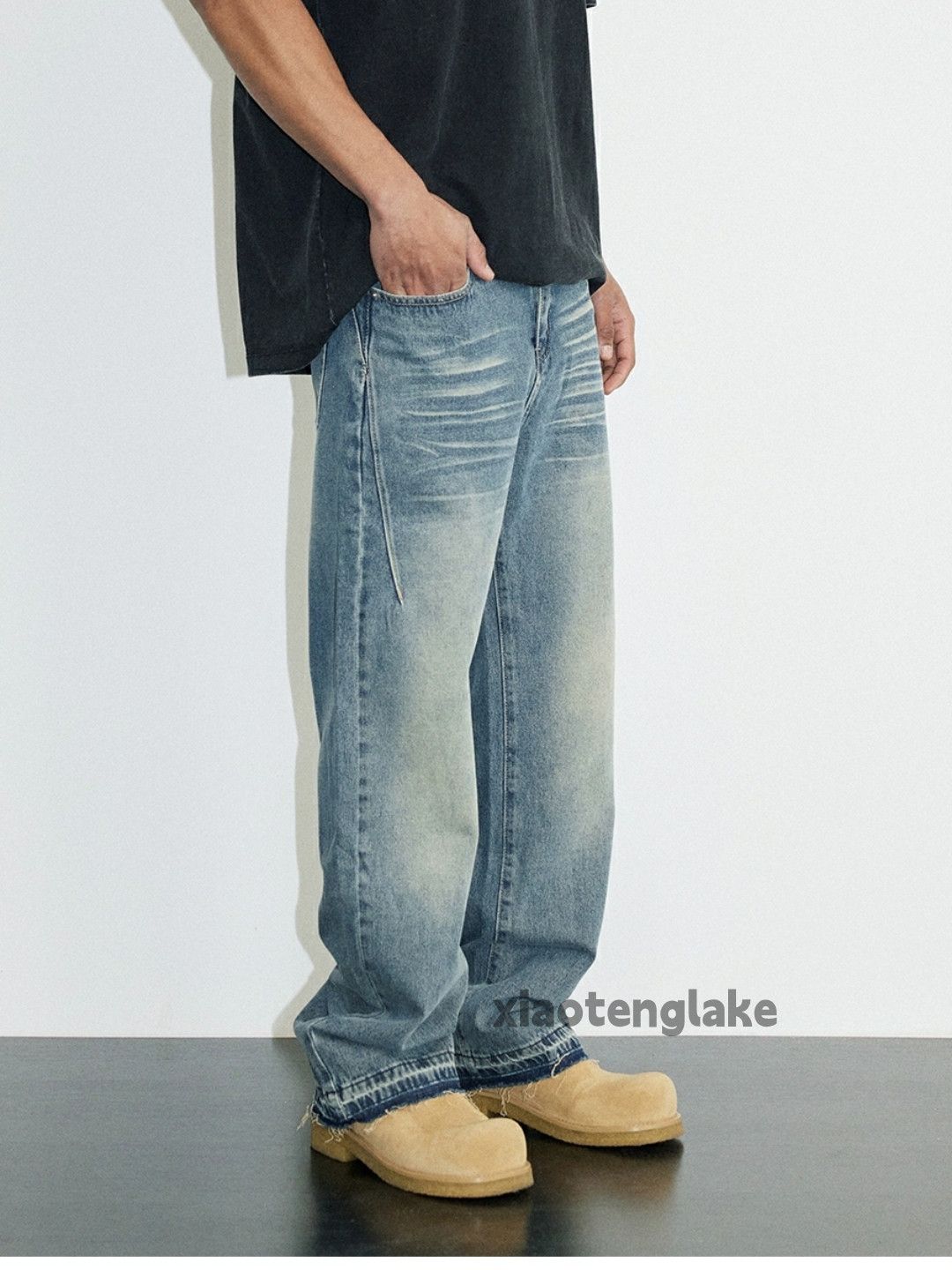 Jean × Vintage washed faded cleanfit yuppie loose baggy jeans Size US 32 / EU 48 - 1 Thumbnail