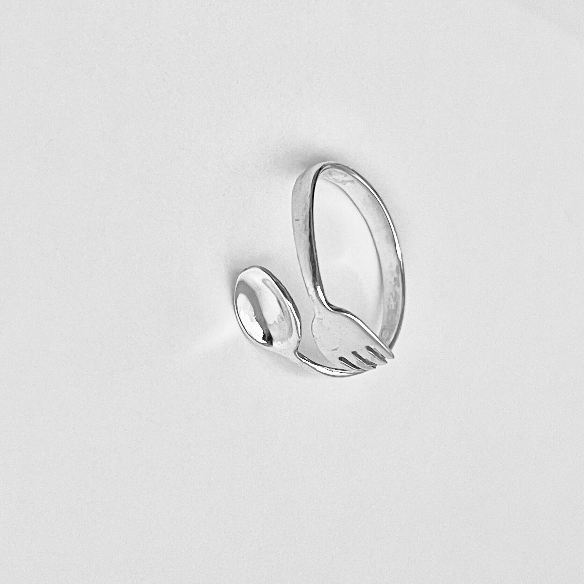 VIBE Trendy Men's Retro Open Spoon Ring Size ONE SIZE - 3 Thumbnail