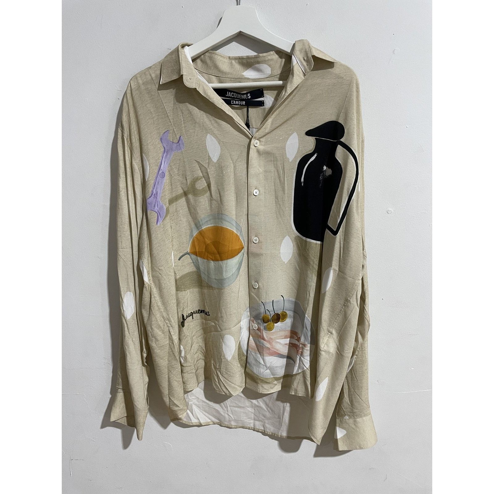 Jacquemus JACQUEMUS BEIGE LA CHEMISE HENRI LONG SLEEVE SHIRT SIZE 48 Size US M / EU 48-50 / 2 - 1 Thumbnail