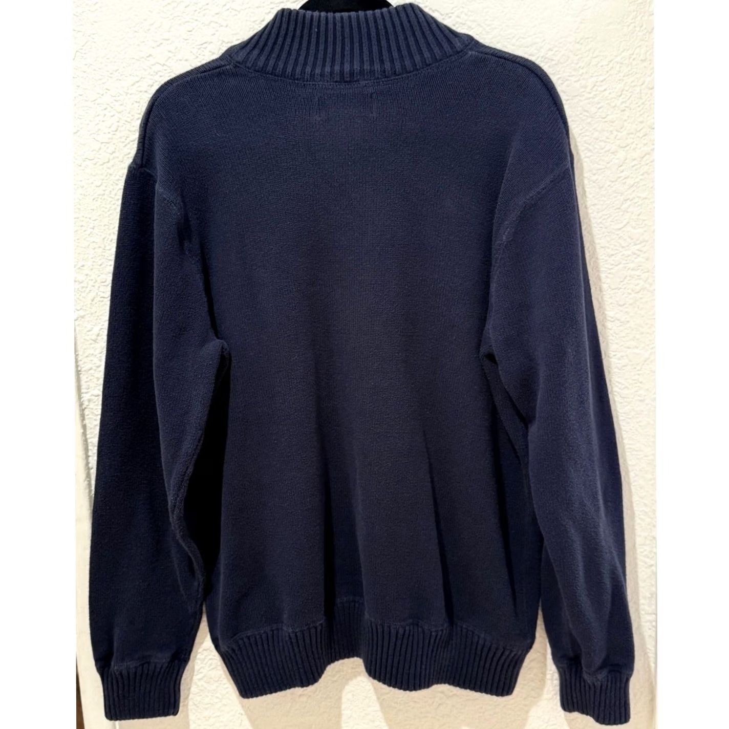 Eddie Bauer Eddie Bauer 100% Cotton Navy Blue Knit Pullover Quarter Zip Sweater XL Men Pullover Shirt Knitwear Unsure Size US XL / EU 56 / 4 - 4 Thumbnail