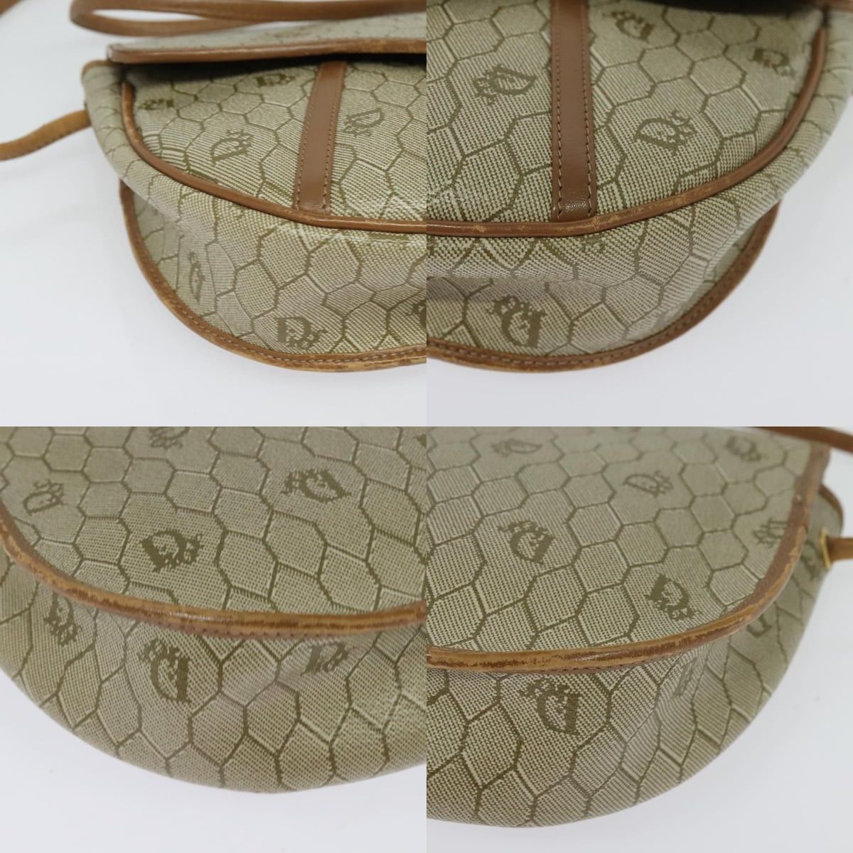 Dior DIOR Honeycomb Canvas Shoulder Bag Pvc Beige Gold Size ONE SIZE - 10 Thumbnail