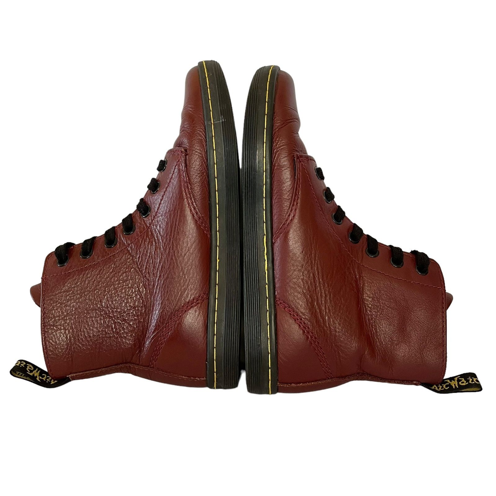 Martens Leyton Burgundy Leather Casual Combat Boots