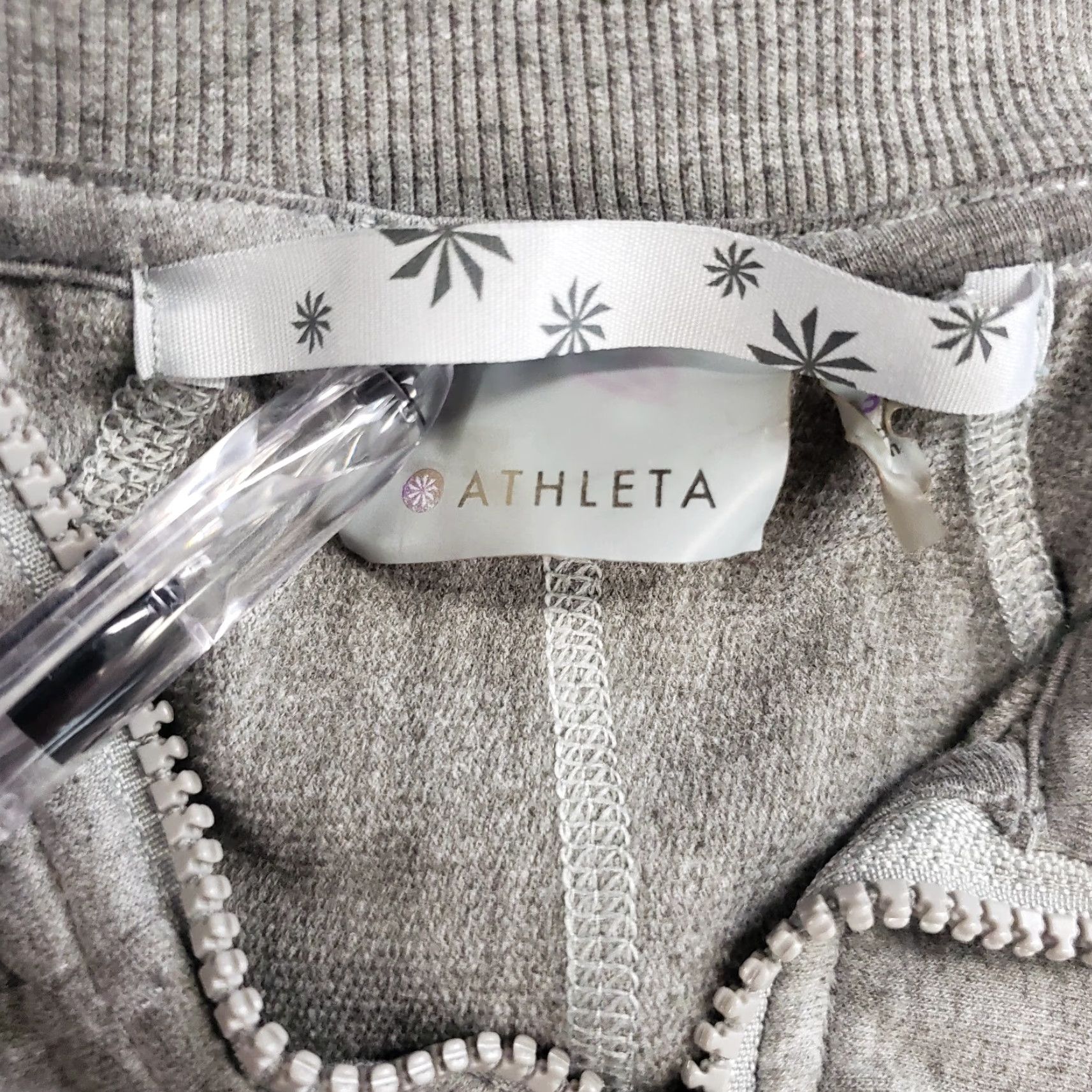 Athleta Athleta Womens Jacket Slim Slub Strength Full Zip Hooded Gray Small Size S / US 4 / IT 40 - 6 Thumbnail