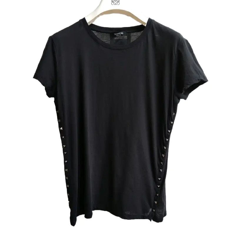 Valentino Valentino Black Cotton Short Sleeve Tee 0089 Size S / US 4 / IT 40 - 1 Thumbnail