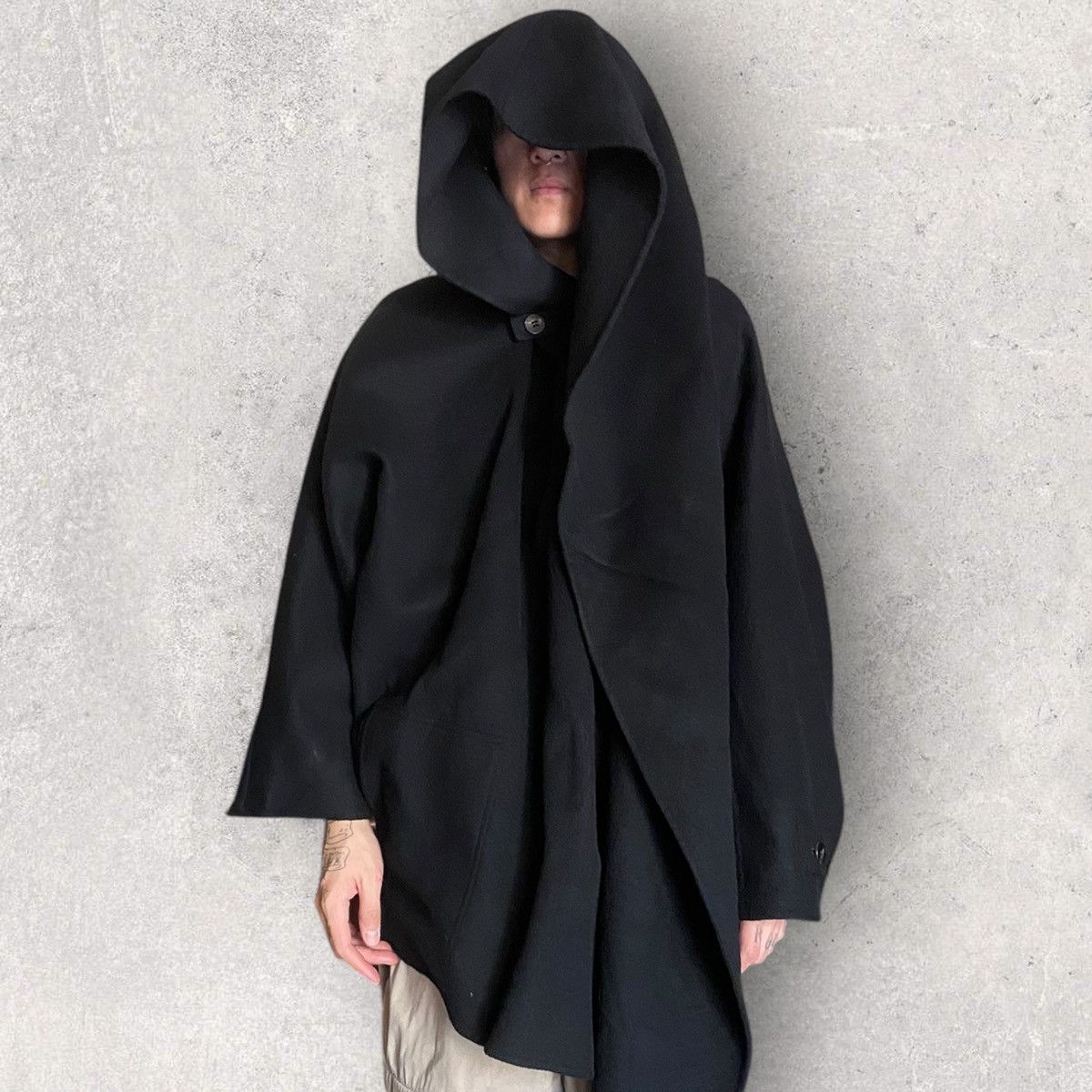 Issey Miyake Vintage Issey Miyake Asymmetric Oversized Wool Wind cot Size US M / EU 48-50 / 2 - 1 Thumbnail