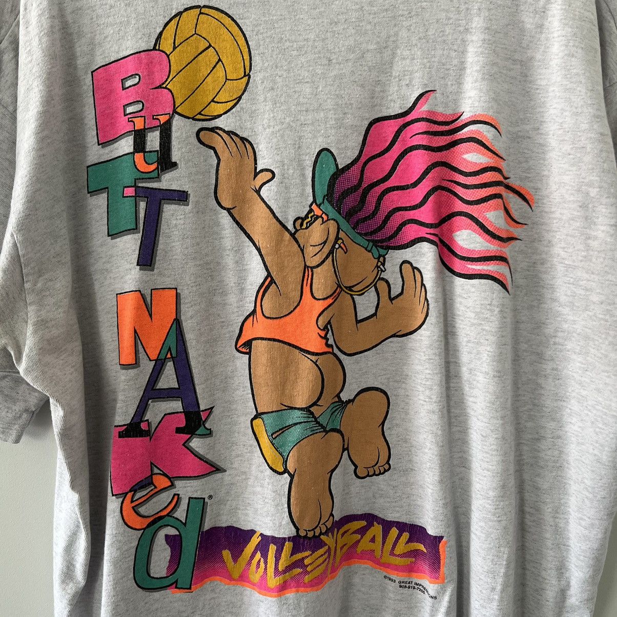 Other Vintage 90s Funny Butt Naked Volleyball T shirt Size US XL / EU 56 / 4 - 3 Thumbnail