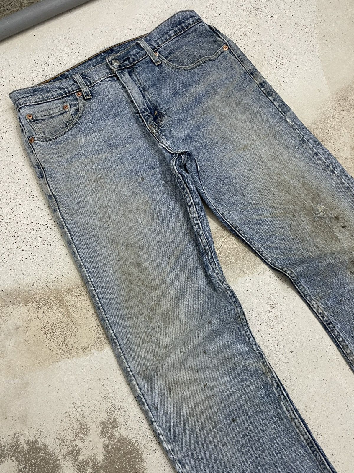 Levi's Levis 502 Y2K Distressed Mud Dirty Light Blue Wash Size US 30 / EU 46 - 3 Thumbnail